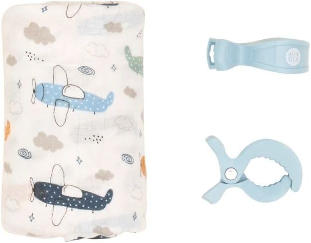 All4Ella Bamboo & 2 Pram Peg Box Set - Planes - Image 2